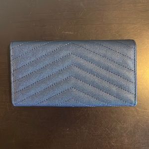 Navy Blue Chevron Stitch Wallet